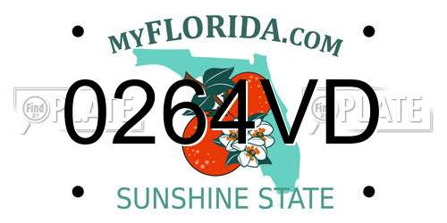 0264VD Florida License Plate
