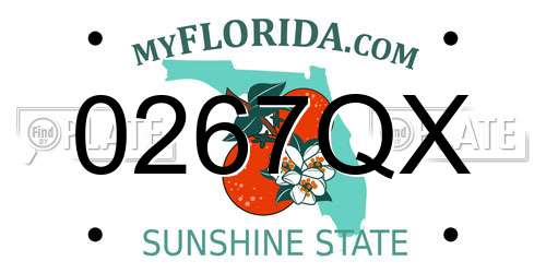 0267QX Florida License Plate