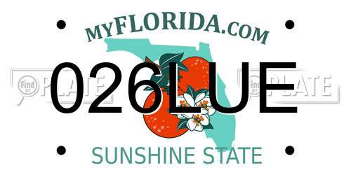 026LUE Florida License Plate