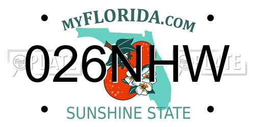 026NHW Florida License Plate