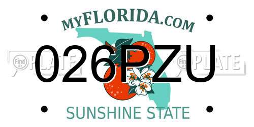 026PZU Florida License Plate