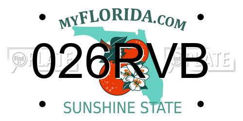 026RVB Florida License Plate