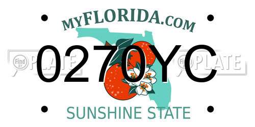 0270YC Florida License Plate