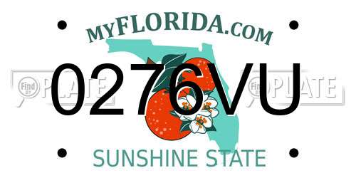 0276VU Florida License Plate