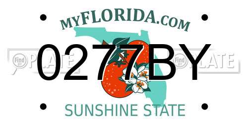 0277BY Florida License Plate