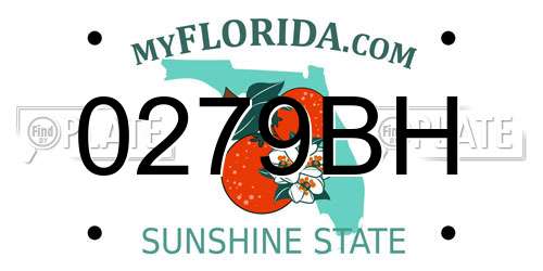 0279BH Florida License Plate