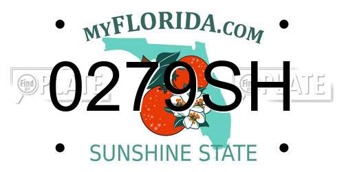 0279SH Florida License Plate