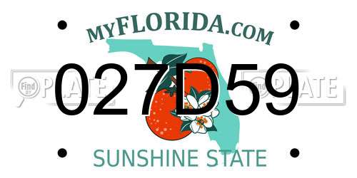 027D59 Florida License Plate