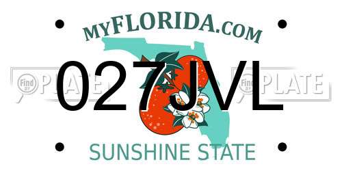 027JVL Florida License Plate
