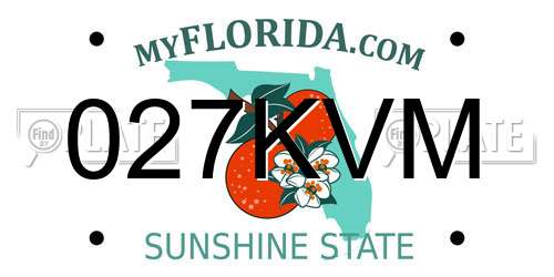 027KVM Florida License Plate