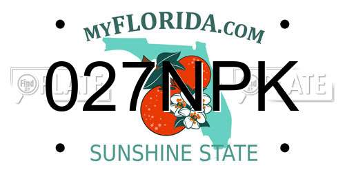 027NPK Florida License Plate