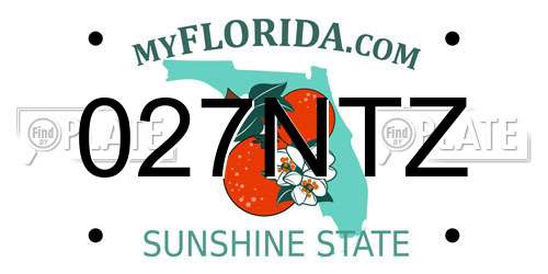 027NTZ Florida License Plate