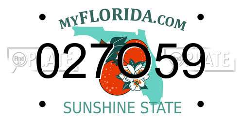 027O59 Florida License Plate