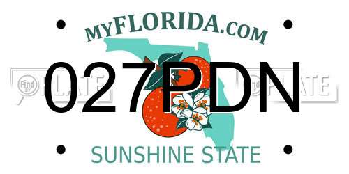 027PDN Florida License Plate