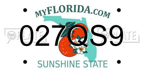 027QS9 Florida License Plate