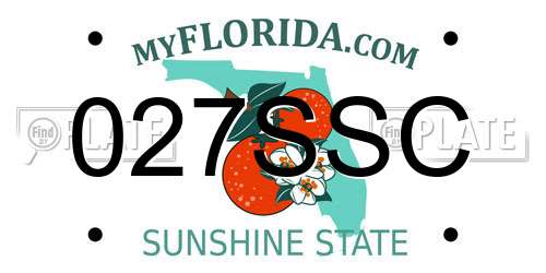 027SSC Florida License Plate