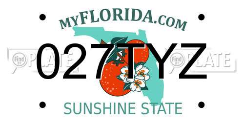 027TYZ Florida License Plate