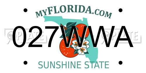 027WWA Florida License Plate