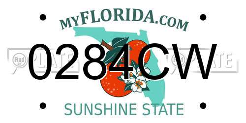 0284CW Florida License Plate