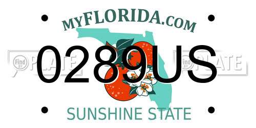 0289US Florida License Plate