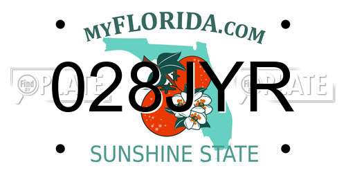 028JYR Florida License Plate