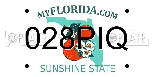 028PIQ Florida License Plate