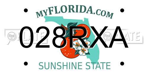028RXA Florida License Plate