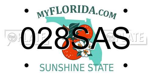 028SAS Florida License Plate
