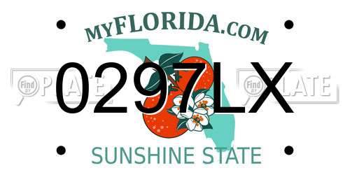 0297LX Florida License Plate