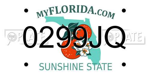 0299JQ Florida License Plate