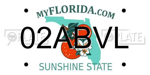02ABVL Florida License Plate