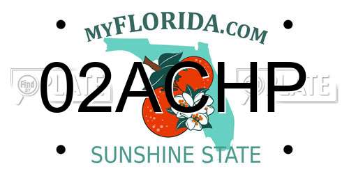 02ACHP Florida License Plate