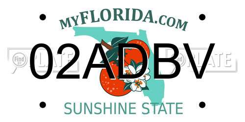 02ADBV Florida License Plate