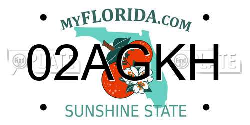 02AGKH Florida License Plate