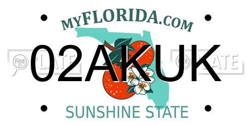 02AKUK Florida License Plate