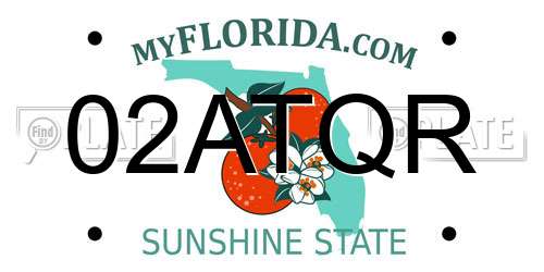 02ATQR Florida License Plate