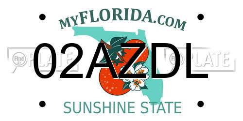02AZDL Florida License Plate