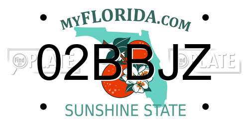 02BBJZ Florida License Plate