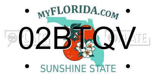02BTQV Florida License Plate