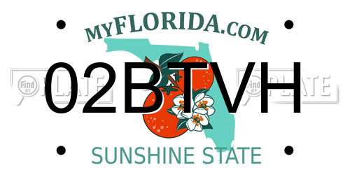 02BTVH Florida License Plate