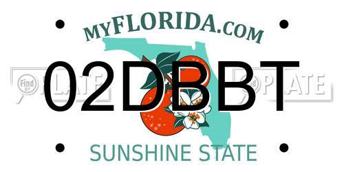 02DBBT Florida License Plate