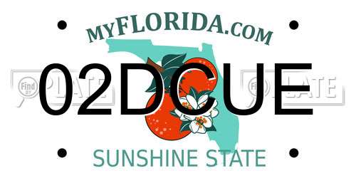 02DCUE Florida License Plate