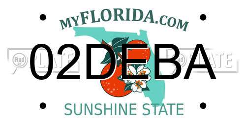 02DEBA Florida License Plate