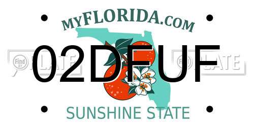 02DFUF Florida License Plate