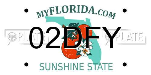 02DFY Florida License Plate