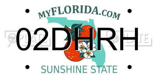 02DHRH Florida License Plate