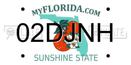 02DJNH Florida License Plate