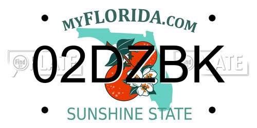 02DZBK Florida License Plate