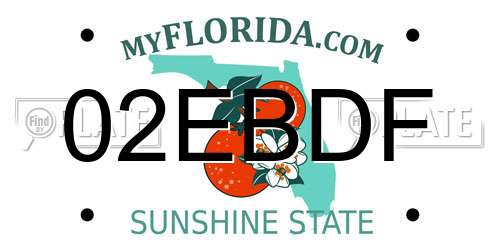 02EBDF Florida License Plate