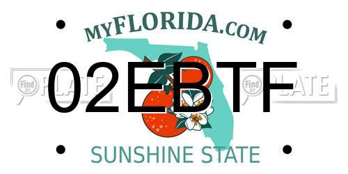 02EBTF Florida License Plate
